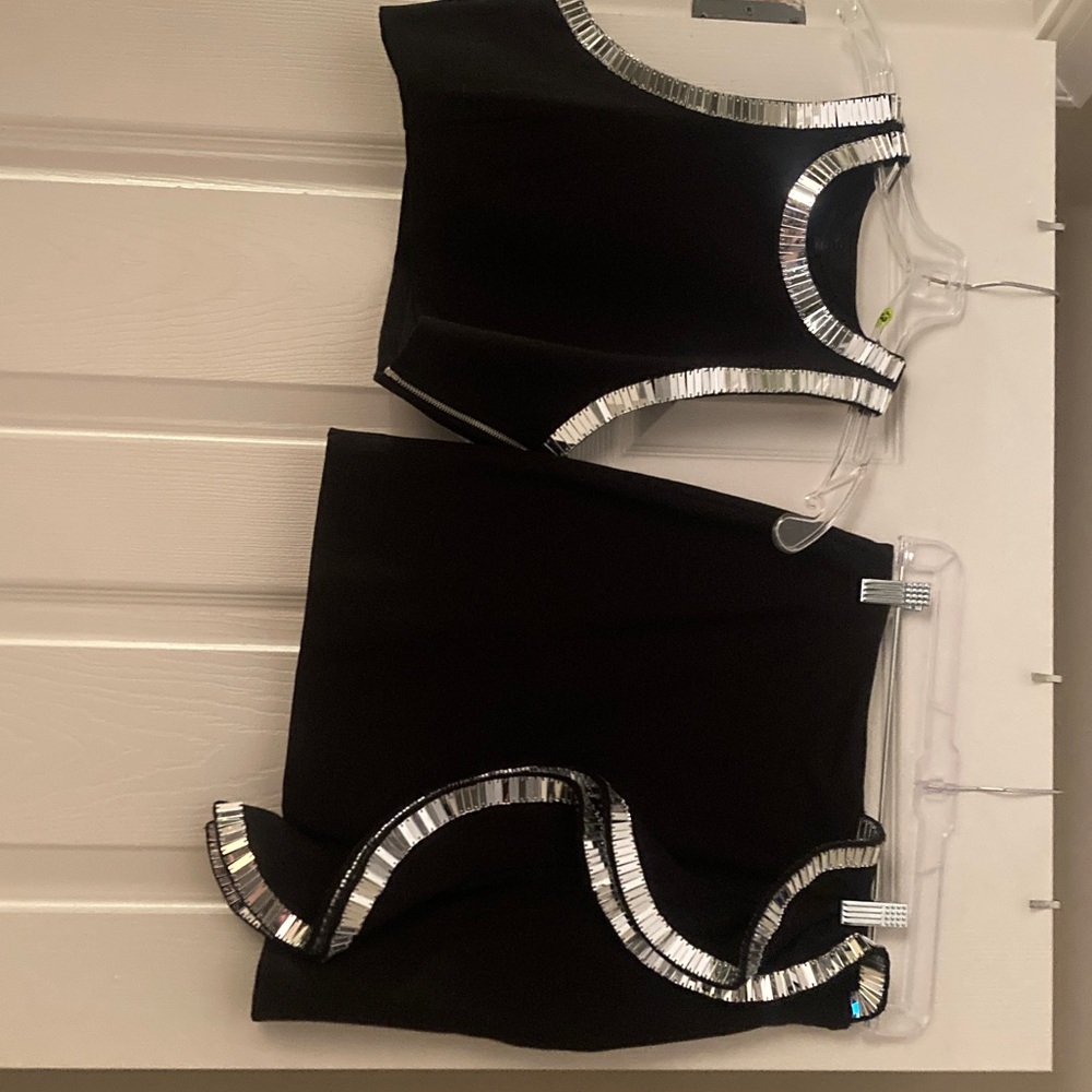 NBD Brand New Set Size Small Black Two-Piece Set with Silver Accents
